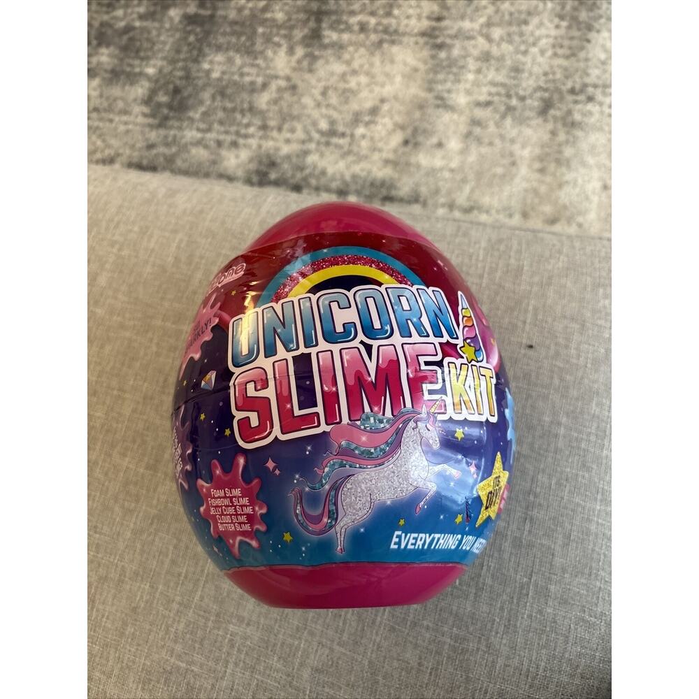 GirlZone Unicorn Egg Sparkly Surprise Slime Kit for Kids